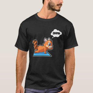 T-shirt Poses de yoga de Panda roux Sport Gymnastique Batt