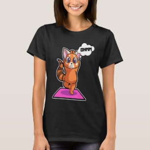T-shirt Poses de yoga de Panda roux Sport Gymnastique Batt