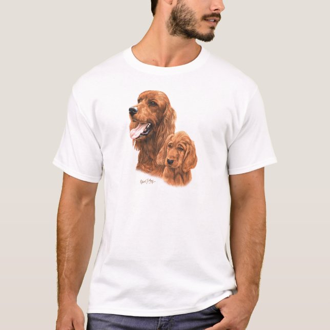 T-shirt Poseur irlandais et chiot (Devant)