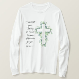 T-shirt Posez toute votre angoisse sur Lui Eucalyptus Cros