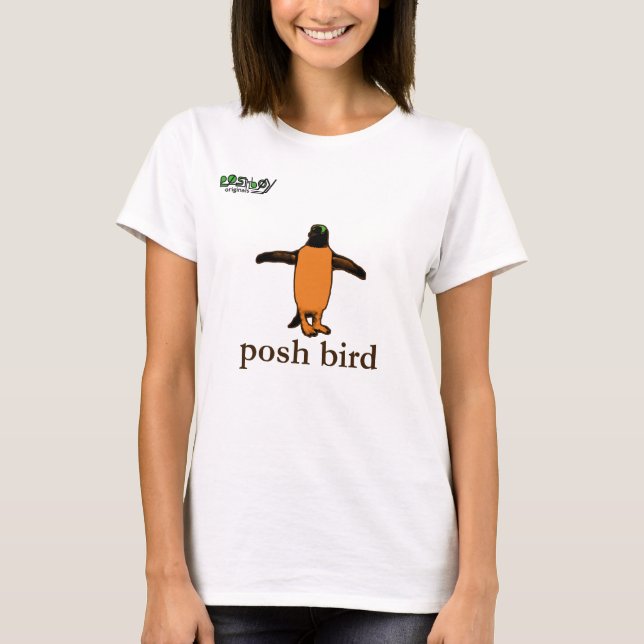 T-shirt poshbird (pingouin brun) (Devant)