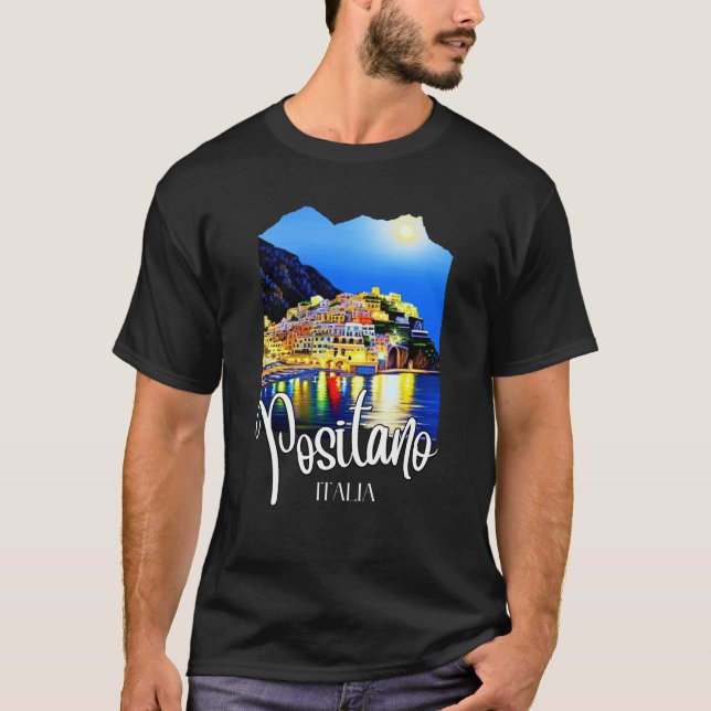 T-shirt Positano Amalfi Coast At Night (Devant)