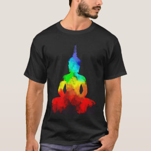 T-shirt Position de yoga de l'amour arc-en-ciel de Bouddha