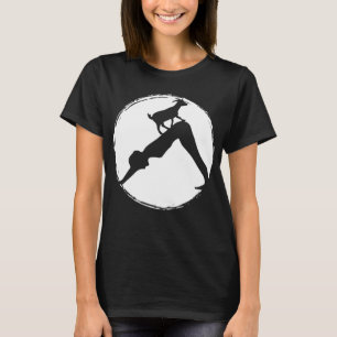 T-shirt Position du chien en bas du yoga de chèvre - étudi