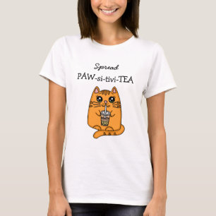 T-shirt Positivité de propagation   Kawaii Chat et tourte 