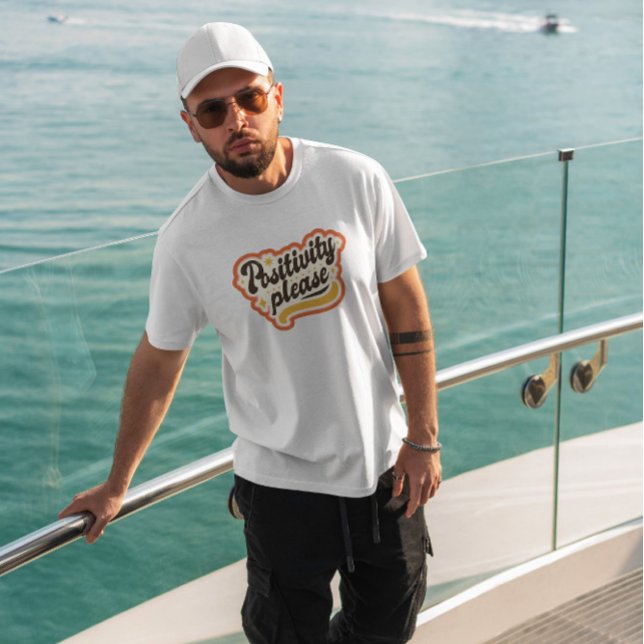 T-shirt Positivité S'Il Vous Plaît Lettrer (Créateur téléchargé)