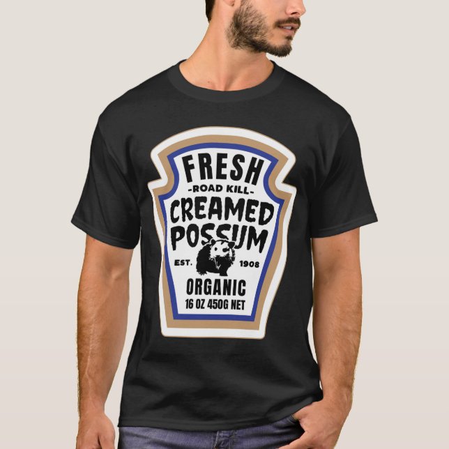 T-shirt Possum à la crème fraîche amusant Halloween Étique (Devant)