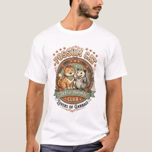 T-shirt Possum Chat Possum Déchets Animal Chat Vintage Vec