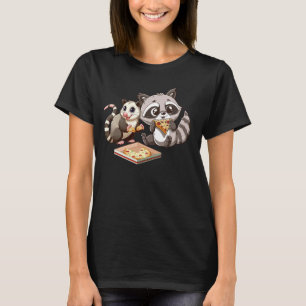 T-shirt Possum et Raccoon Manger Pizza Animaux de la faune