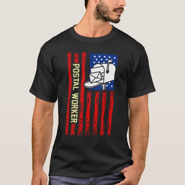 T-shirt Postal Worker Patriotic US Post Mail Carrier (Devant)