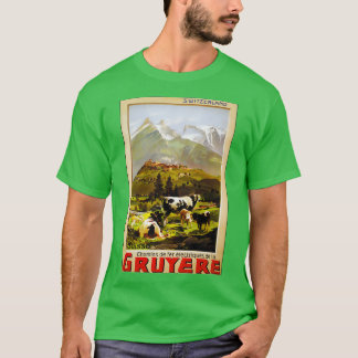T-shirt Poste de voyage vintage Chemins de fer de Gruyere