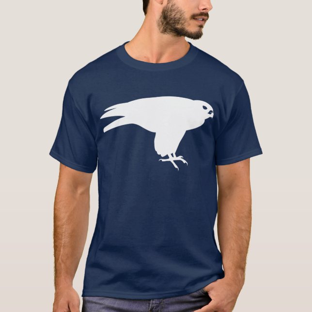 T-shirt Poster de animal blanc de faucon pérégrin (Devant)