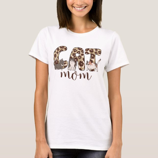 T-SHIRT POSTER DE ANIMAL DE COULEUR D'EAU CAT MOM (Devant)