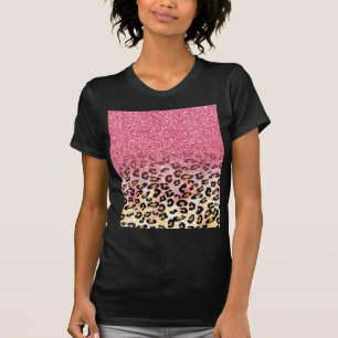 T-shirt Poster de animal rose mignon de léopard de parties
