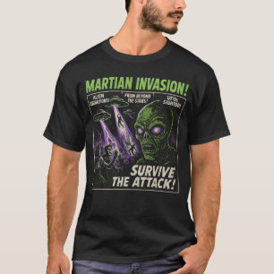 T-shirt Poster de film Alien Martian Invasion Halloween