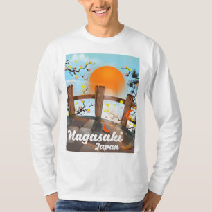 T-shirt Poster de fleurs japonaises de Nagasaki.