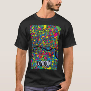 T-shirt Poster de la carte de Londres stylisée en style Po