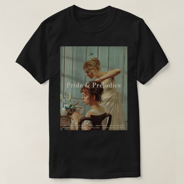 T-shirt Poster de l'affiche de film Pride &amp; Préjudice (Design devant)