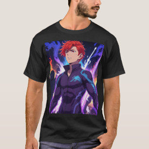 T-shirt Poster de l'Anime solo - Cheveux rouge vif, Action