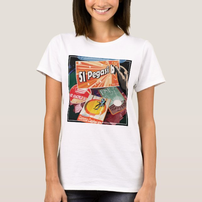 T-shirt Poster de l'espace rétro - Exoplanet Discovery 51  (Devant)