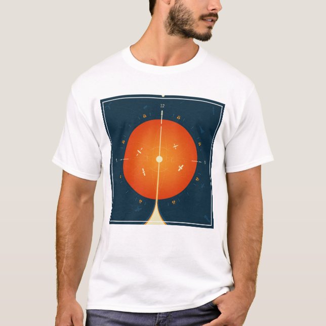 T-shirt Poster de l'horloge atomique Deep Space, version o (Devant)