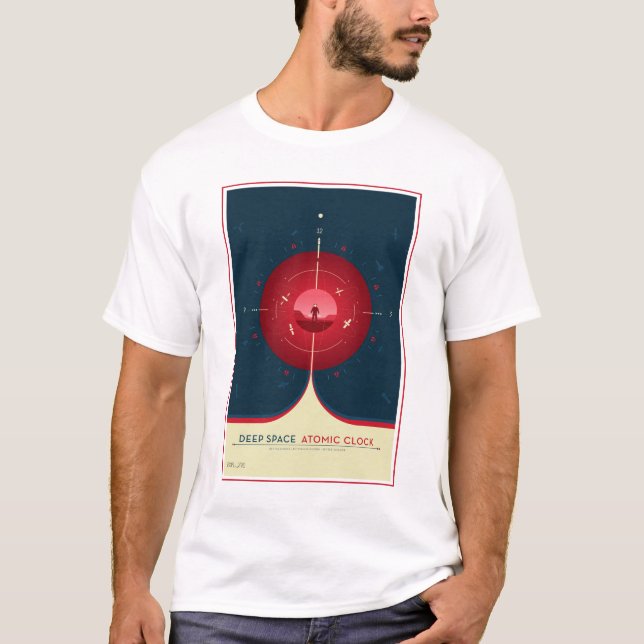 T-shirt Poster de l'horloge atomique Deep Space, version r (Devant)