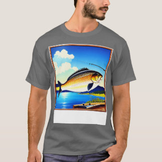 T-shirt Poster de pêche Vintage des années 80