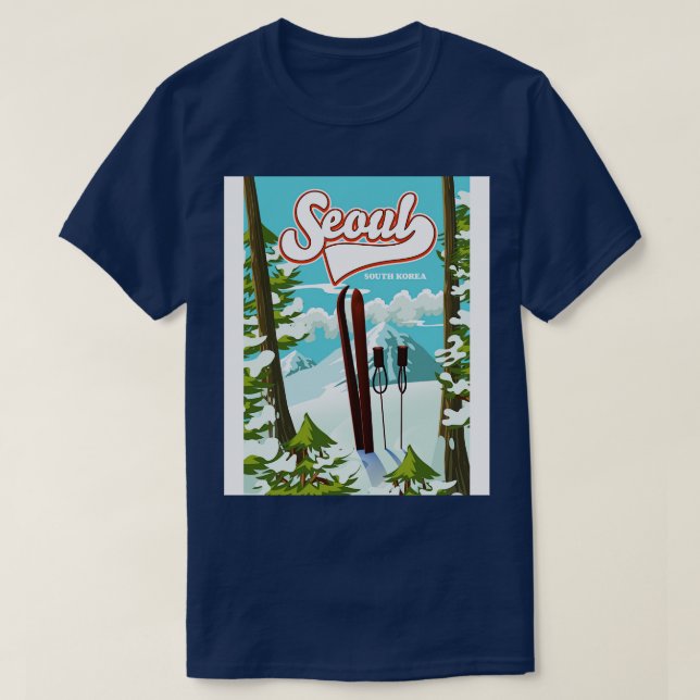 T-shirt Poster de Séoul Corée du Sud (Design devant)