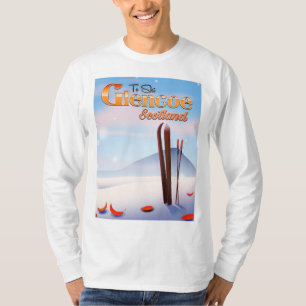 T-shirt poster de ski Glencoe Scotland