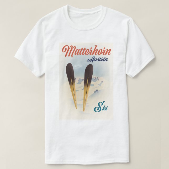 T-shirt Poster de ski Matterhorn Autriche. (Design devant)