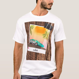 T-shirt Poster de voyage de voiture cubain vintage.