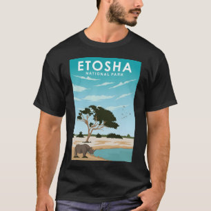 T-shirt Poster de voyage du parc national Etosha Art Impri
