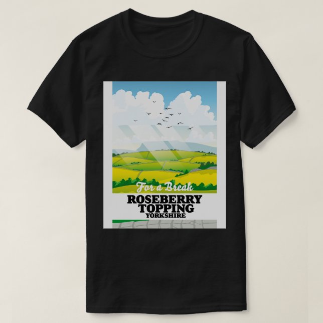 T-shirt Poster de voyage Roseberry Topping Yorkshire (Design devant)