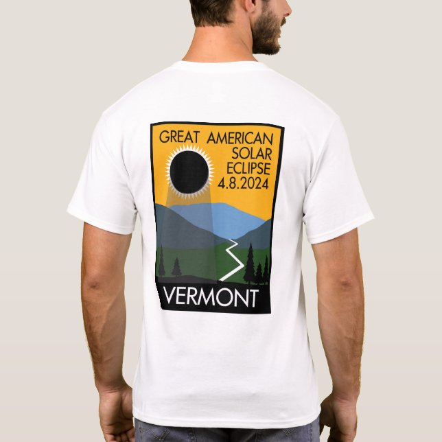 T-shirt Poster de voyage Vermont Eclipse (Dos)