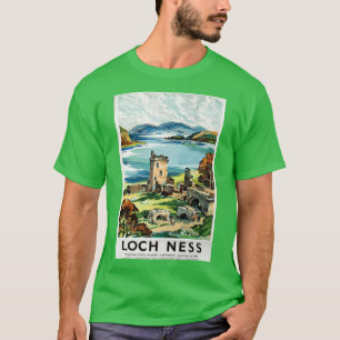 T-shirt Poster de voyage vintage Loch Ness