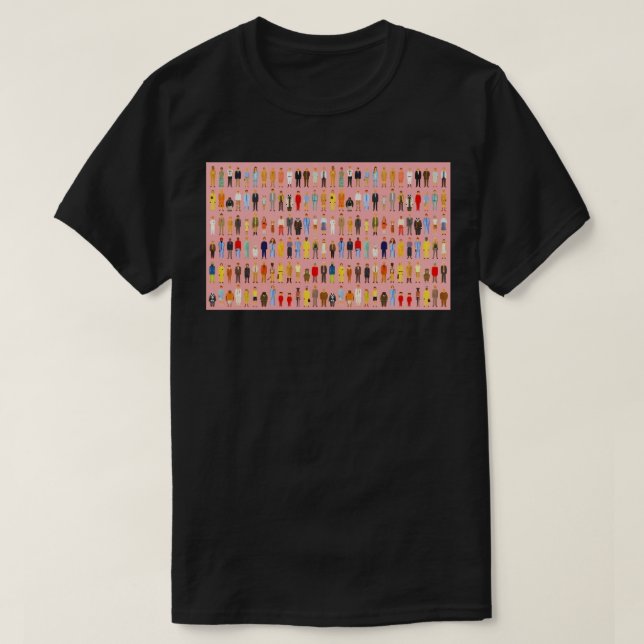 T-shirt Poster des personnages de films Wes Anderson (Design devant)