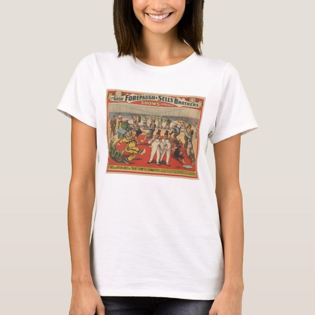 T-shirt Poster Du Cirque Montrant L'Amusant Antique Des Cl (Devant)
