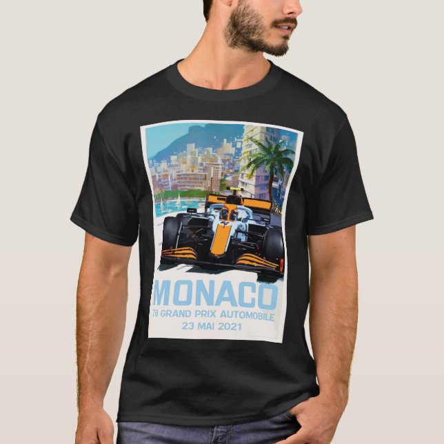 T-shirt Poster du Grand Prix Lando Norris Mclaren Monaco 2 (Devant)