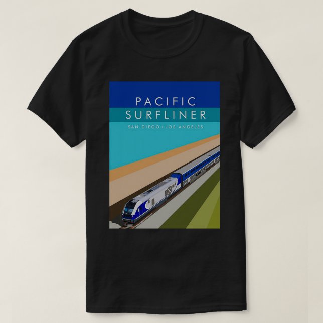 T-shirt Poster du surflineur du Pacifique (Design devant)