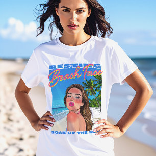 T-shirt Poster du visage de la plage Poster Girl Femmes