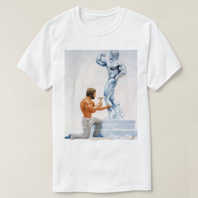 T-shirt Poster Motivational Bodybuilding - Sculpteur (Design devant)