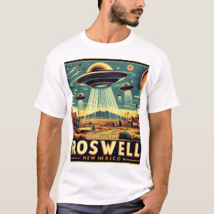 T-shirt Poster touristique Roswell - Retro OVNI & Parodie 