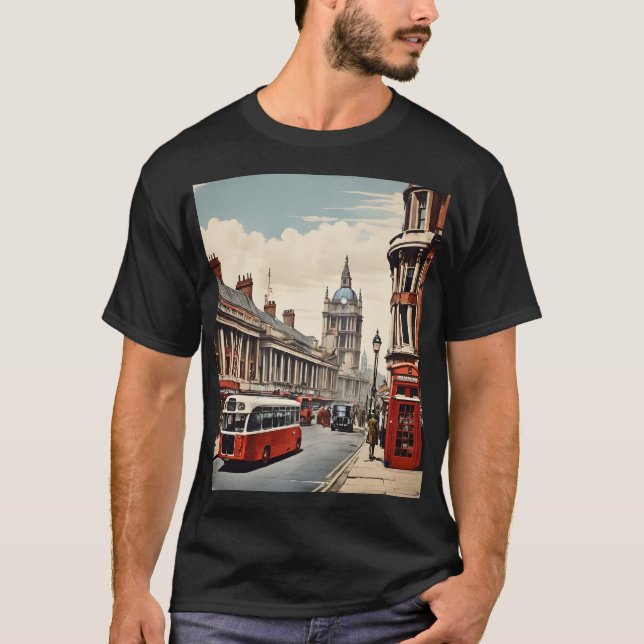 T-shirt Poster vintage de Londres (Devant)