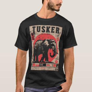 T-shirt Poster vintage Elephant Safari Propagande japonais
