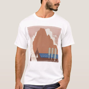 T-shirt Poster vintage Promouvoir Les Voyages Au Montana. 