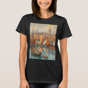 T-shirt Poster Vintage voyage Art, Saint Malo, France