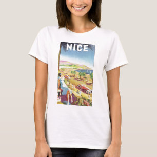 T-shirt Poster Vintage voyage, Nice, France Côte d'Azur