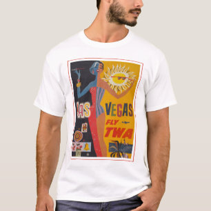 T-shirt Poster Vintage voyage Pour Vol Twa À Las Vegas