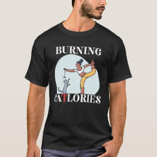 T-shirt Posture de yoga de chat Brûlant des calories Thème