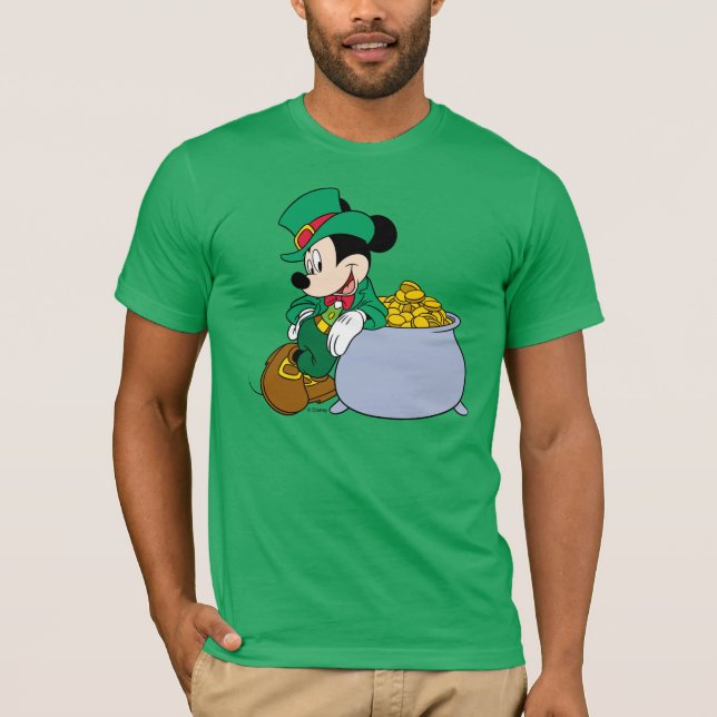 T-shirt Pot de Mickey Mouse en or | Saint-Patrick (Devant)